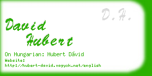 david hubert business card